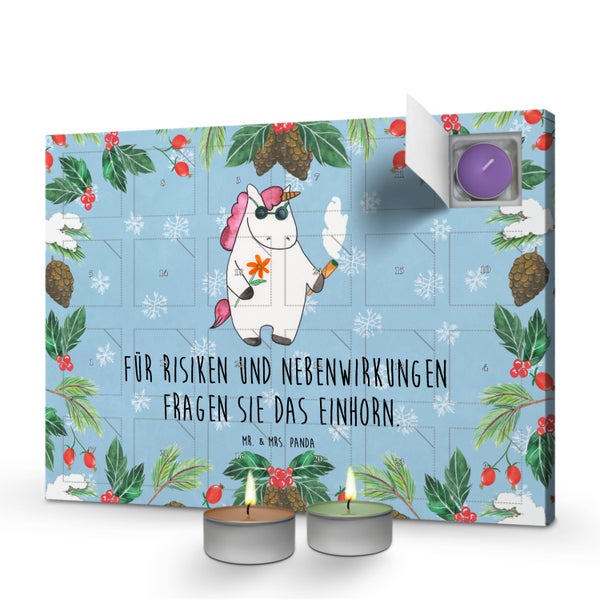 Mr. & Mrs. Panda Duftkerzen Adventskalender Einhorn Woodstock - Blau Pastell