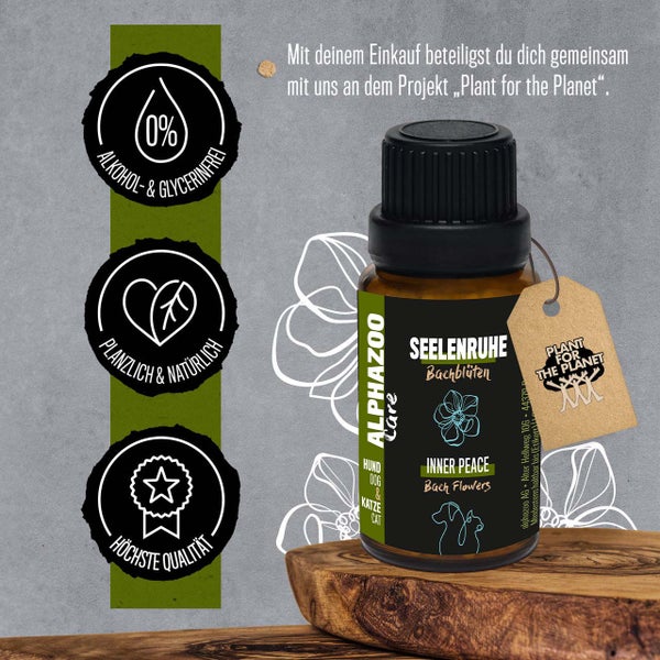 ALPHAZOO Seelenruhe Bachblüten 15g für Hunde und Katzen I Entspannung Globuli Pastillen