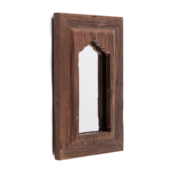 Wandspiegel  Sara 40x25 cm, Mahagoni Massivholz dunkelbraun