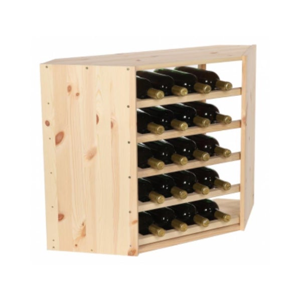 PROREGAL Modulares Weinregal Vincellar Mod HxBxT 60 x 30 x 30 cm Eckmodul Für 18 Flaschen Massives Kiefernholz Natur