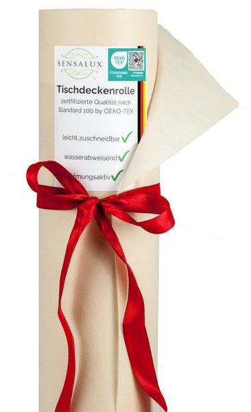 Sensalux Tischdeckenrolle 40m lang aus stoffähnlichem Vlies, 1 m x 40 m Creme