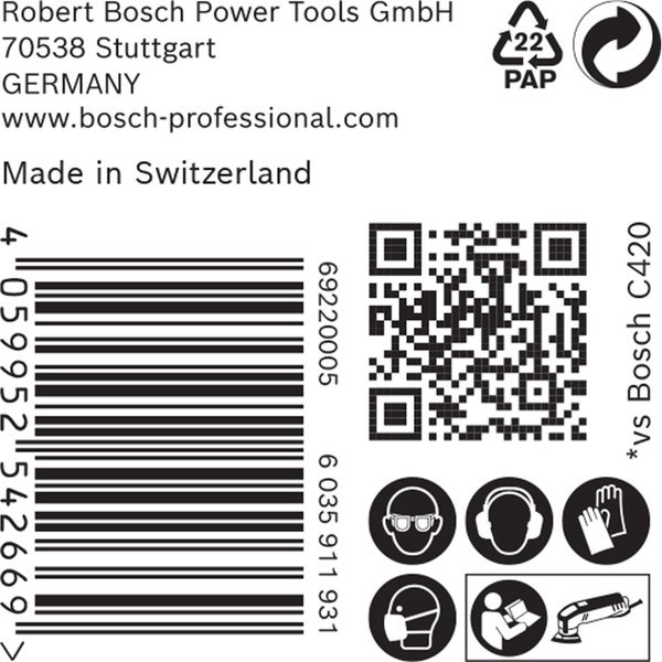 Bosch 50x Expert C470 Schleifpapier für Deltaschleifer 93 mm G 80 - 2608900928