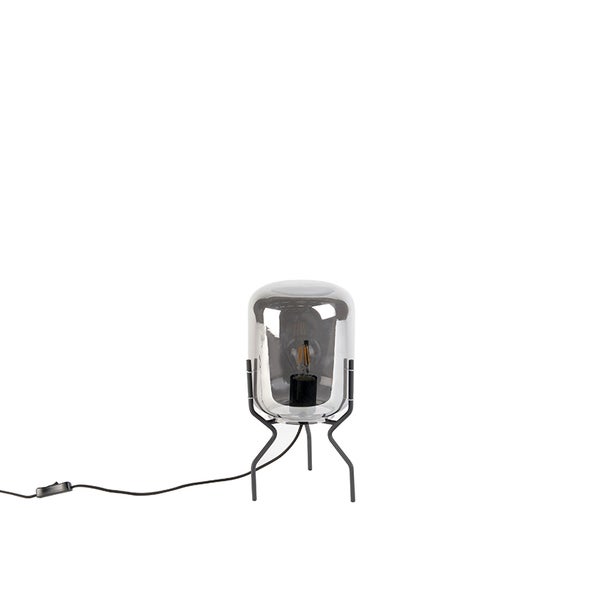 Dekorative Tischleuchte mit Glaskörper und Metallfuß