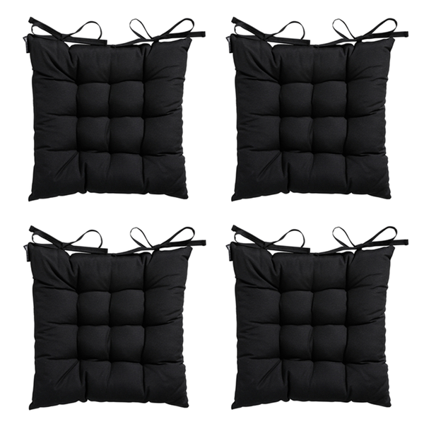 Sitzkissen Tuscany Panama schwarz - Ca. 46x46 cm - 4er-Set