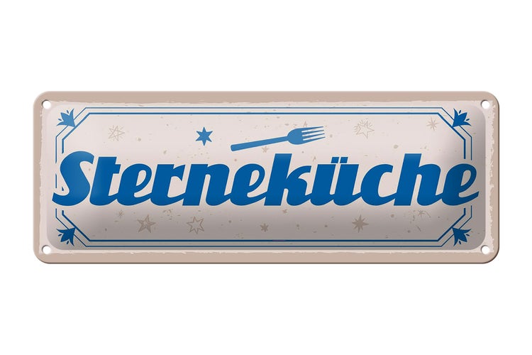 Blechschild Spruch 27x10cm Sterneküche Dekoration