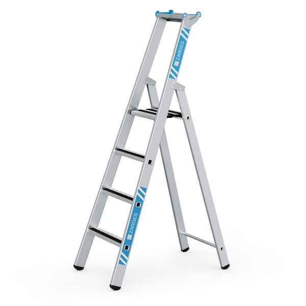 Aluminium Stufenleiter mit vier Stufen und Zarges Logo