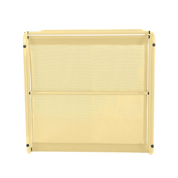 Beiger Gartenstuhl klappbar aus Metall mit Textilgewebe