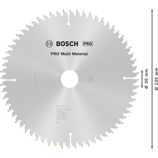 Bosch PRO Multi Material Kreissägeblatt 235 x 2,4 x 30 mm - 2608640514