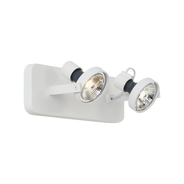 Weiße Wandleuchte mit zwei Strahlern