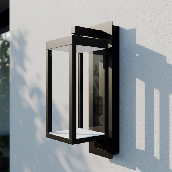 Lucande LED Wandleuchte außen Ditta (spritzwassergeschützt (Modern) in Schwarz aus Aluminium (1 flammig, ) - Außenwandleuchten Wandlampe Led Außenlampe Outdoor für Außenwand/Hauswand