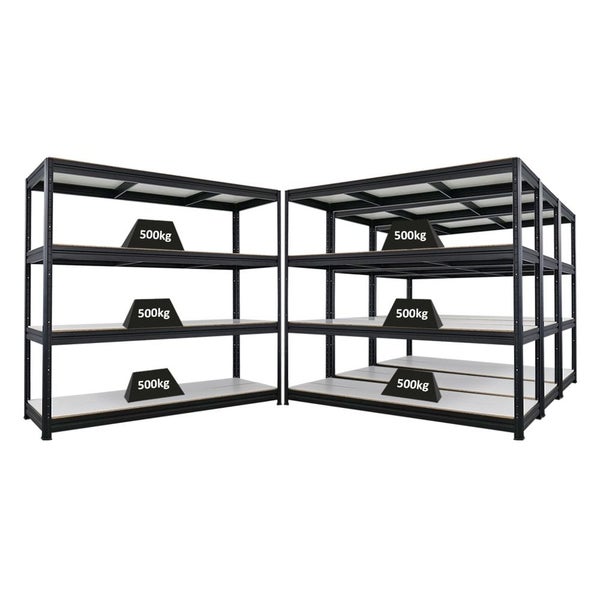 Zwei Metallregale mit jeweils drei Böden, Traglast 500 kg