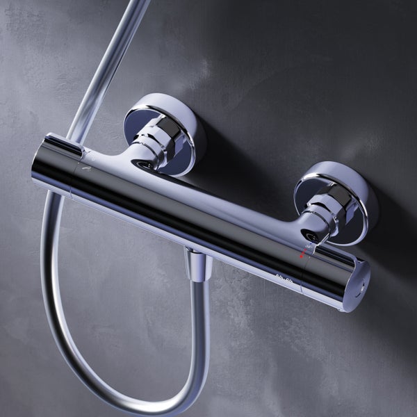 AM PM Thermostat Duscharmatur zur Wandmontage mit Brauseschlauchanschluss