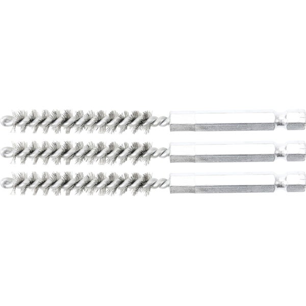 BGS Stahlbürste 8 mm Antrieb Außensechskant 6,3 mm (1/4) 3tlg. - 3078-8-S