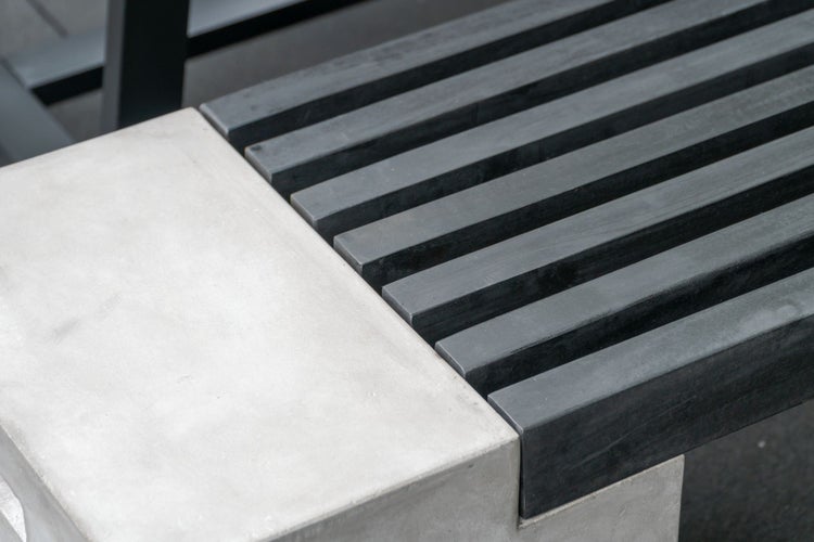 Novum Betonbank Gartenbank Akazienholz 200 cm