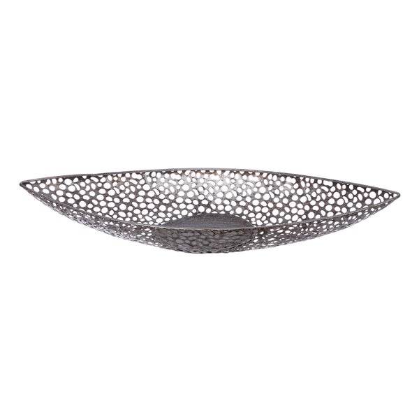 Schale GILDE Dekoobjekt Höhe 7cm Breite 59cm silberfarben Metall