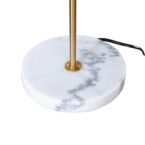 Detailansicht des Marmorfußes einer Stehlampe