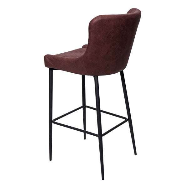 Barhocker mit Rückenlehne und Metallbeinen
