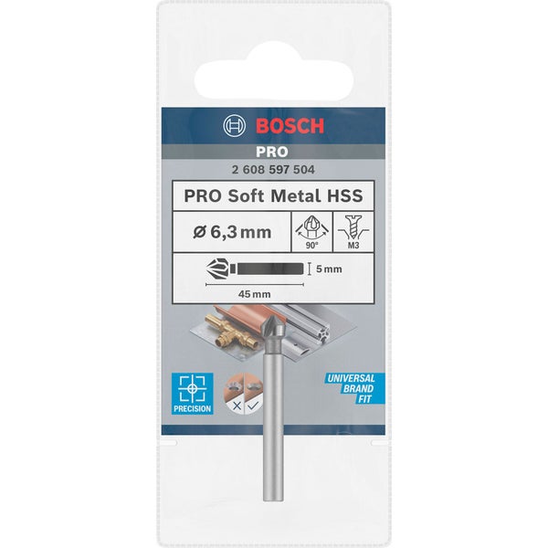 Bosch Kegelsenker Pro, 6,3 Millimeter, für Weichmetall
