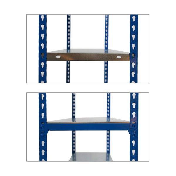 PROREGAL Schwerlastregal Metal Shark HxBxT 180 x 90 x 40 cm Fachlast 180 kg Blau-Verzinkt