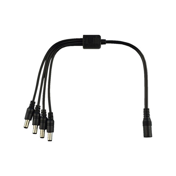 Gleichstrom Verteilerkabel von einer Buchse auf vier Stecker für LED Beleuchtung