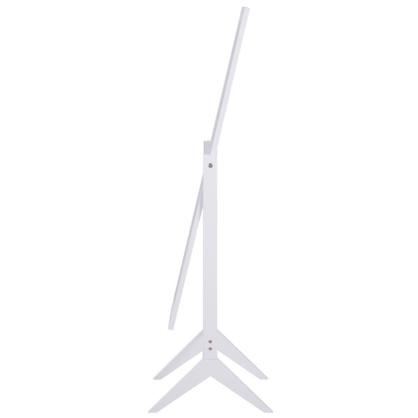HOMCOM Standspiegel Ganzkörperspiegel Schminkspiegel Erhöhte Füße Pflegeleicht MDF Weiß 47 x 46 x 148 cm