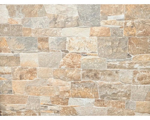 Mauerwerk aus Natursteinimitat für den Innen- und Außenbereich