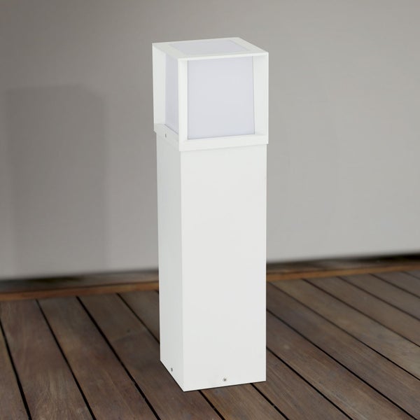 Außenleuchte Pollerleuchte  16x16x60cm 1xE27 Weiß