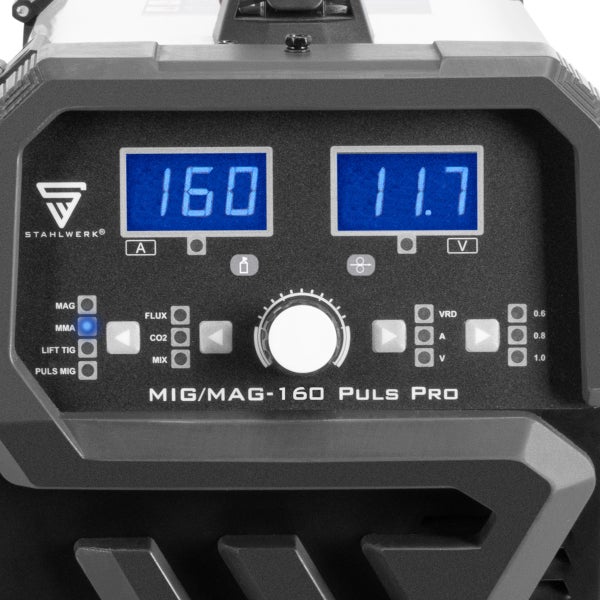 STAHLWERK Schweißgerät MIG MAG 160 Puls Pro IGBT Schutzgas 5 in 1 Kombigerät