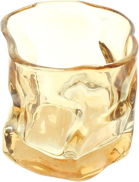 Dekoleidenschaft 3x Teelichthalter Crush aus Glas, in orange, braun und grau, Windlicht, Teelichtgläser, Glaswindlicht