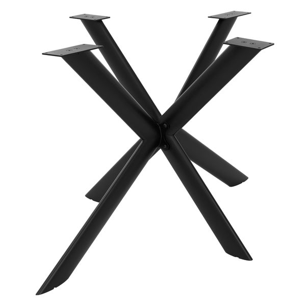 Tischuntergestell in X Form aus Metall mit vier Befestigungsplatten für Esstische