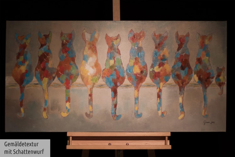 Handgemaltes Gemälde Acrylfarbe 120x60cm Bunt