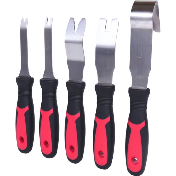 Set mit fünf Polsterlösern aus Stahl mit Griffen