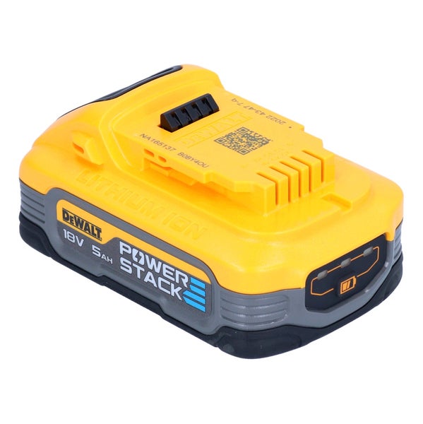 DeWalt Powerstack Akku 18 Volt 5 Amperestunden Lithium-Ionen mit Ladezustandsanzeige.