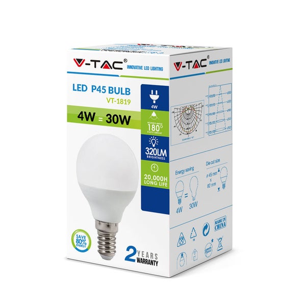 LED-Lampen - Golf E14 - IP20 - Weiß - 4 Watt - 320 Lumen - 6400K