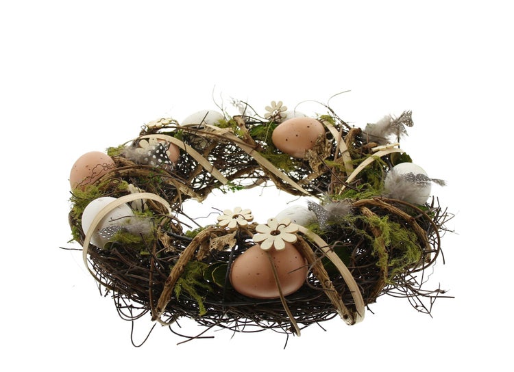 FRANK FLECHTWAREN | Kranz Ostern, METALL, KUNSTSTOFF, Ø 30 x 8 cm, Innen-Ø 12 cm