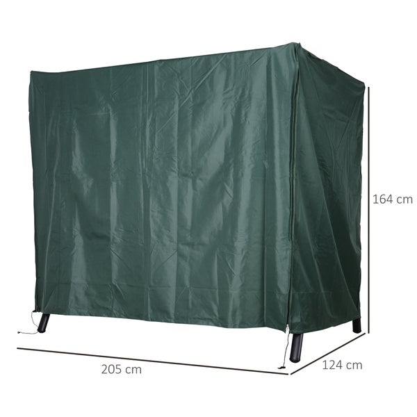 Outsunny Abdeckung für Gartenschaukel, Schutzhülle für Hollywoodschaukel, 205 x 124 x 164 cm, Oxford, Grün
