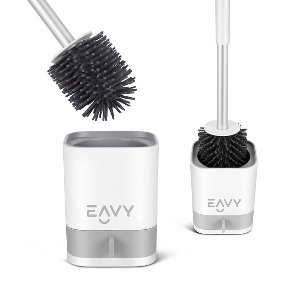 EAVY WC-Bürste mit Halter Silikon Weiß freistehend oder wandhängend