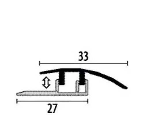 Ausgleichsprofil 576H Alu mit Holzdekor H33 Eiche gekalkt 90 cm