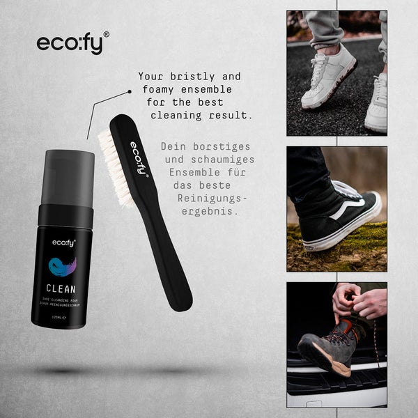 eco:fy Schuh-Pflegeset • Reinigungsset mit Imprägniermittel