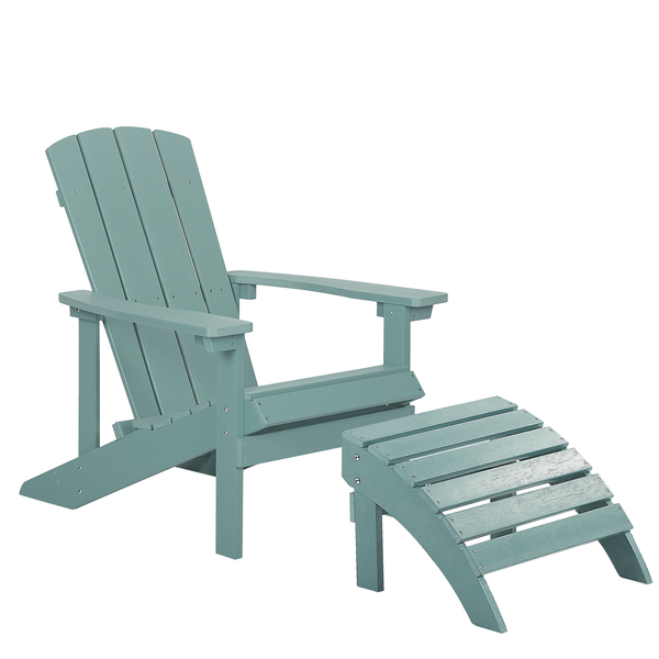 Gartenstuhl ADIRONDACK mit Fußstütze Türkis