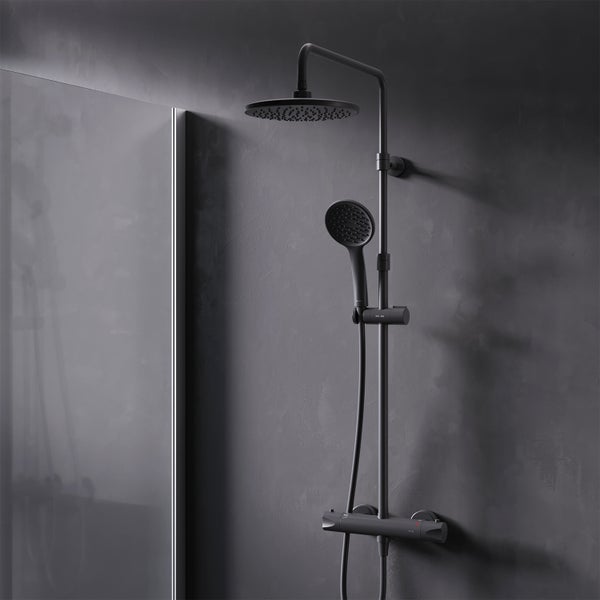AM.PM Duschsäule inkl. Thermostat F07TA422 Hit  Schwarz matt