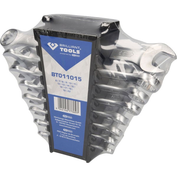 Brilliant Tools Ringmaulschlüssel Satz, Größen 6 bis 22 Millimeter, verpackt