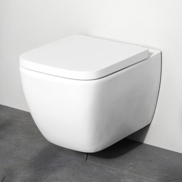 AM.PM Wand-WC  Tiefspüler ohne Spülrand weiß glänzend mit WC-Sitz CGA1700SC Gem