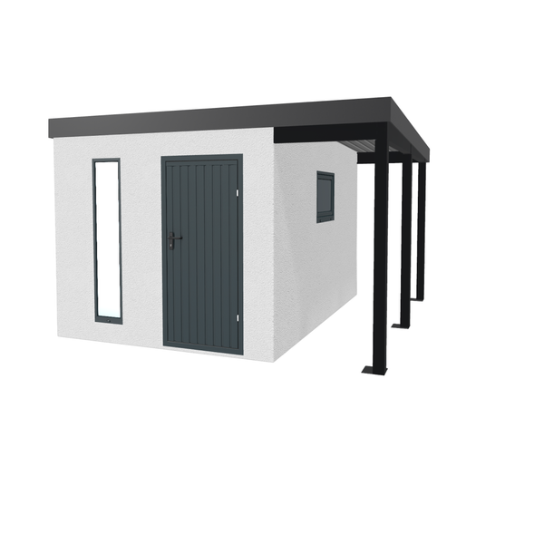 Modernes Gartenhaus mit Anbau