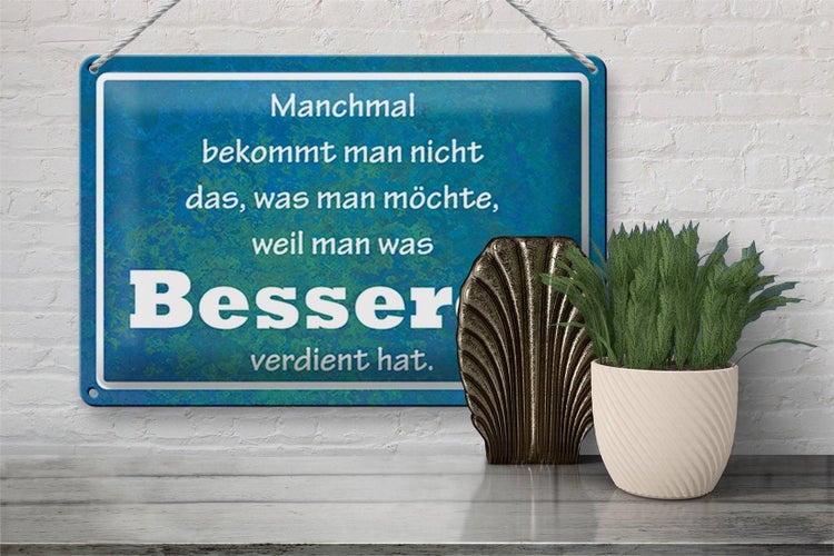 Blechschild Spruch 30x20cm manchmal bekommt man nicht