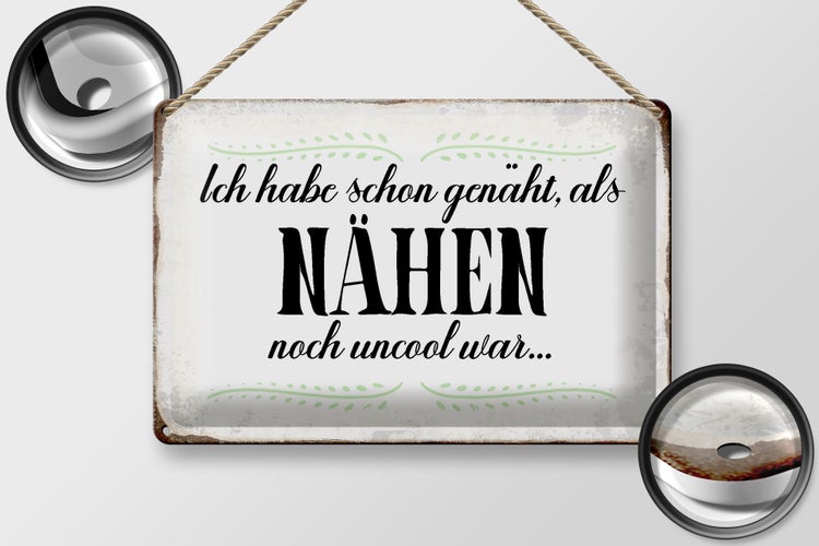 Bechschild Spruch 30x20cm habe schon genäht als Nähen noch