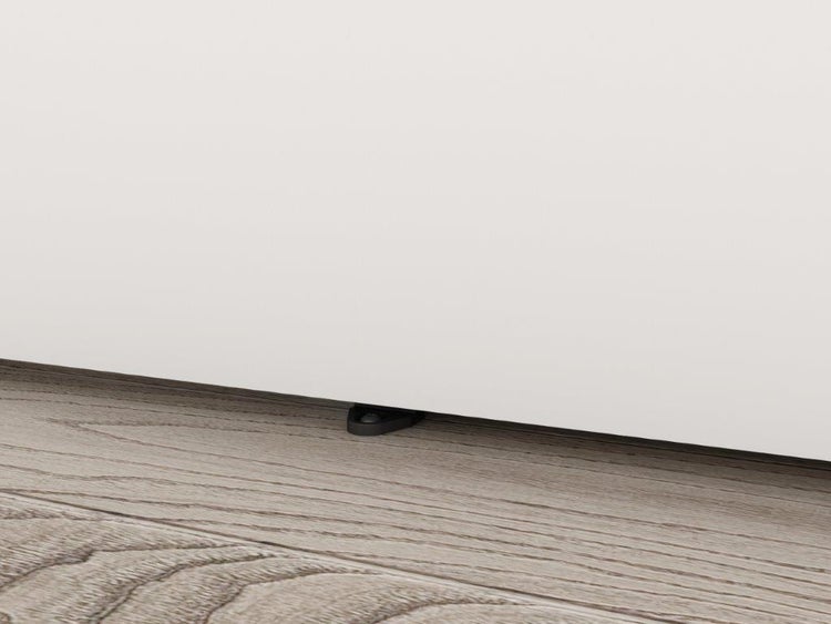 Holzschiebetür Komplettset Scheunentor weiß Doppelflügelig Beschlag in schwarz - 2050x2150mm