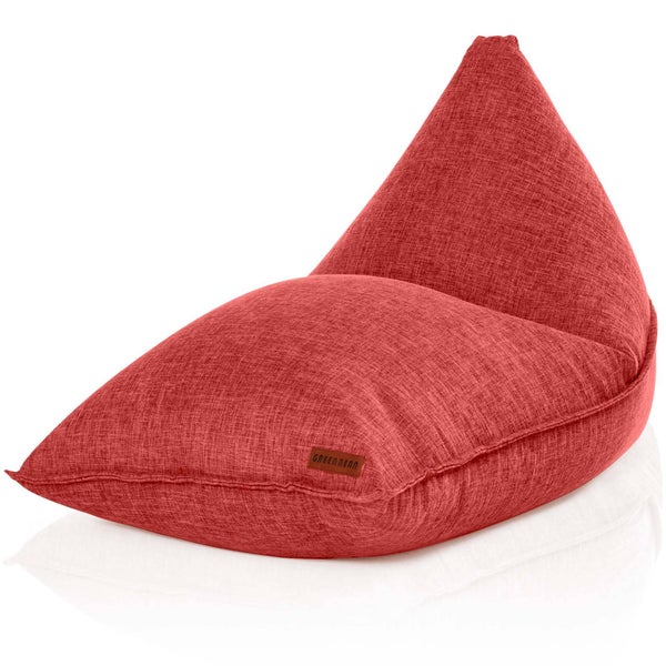 Green Bean Sitzsack Triangle 150x100x100cm mit 220 Liter EPS-Perlen Füllung - Kuschelig Weich Waschbar - Drinnen Stoff Bodenkissen Liegekissen Sitzkissen - Rot