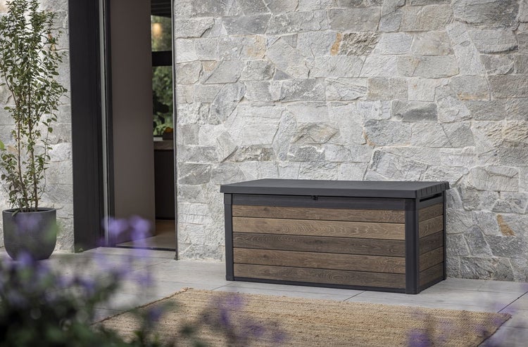 Keter Walnut Aufbewahrungsbox - 570L - 142,5x65,3x78,2cm - Dunkelbraun