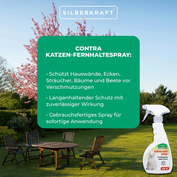 Contra Katz Spray - Effektives Fernhaltespray gegen Katzen - Schutz für Garten, Hauswände & Beete - Gebrauchsfertig - Langanhaltende Wirkung - 500 ml